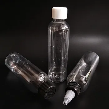 ПЭТ Пластиковая бутылка многоразового использования объемом 120 мл, прозрачная бутылка для электронной жидкости, Градуировочная Шкала, Бутылка для воды с откручивающейся крышкой