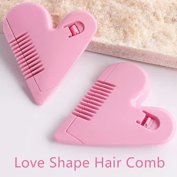 Розовый мини-триммер для волос в форме любовного сердечка, расческа для стрижки волос, эпиляция бикини, щетки для лобковых волос с лезвиями, инструменты для обрезки