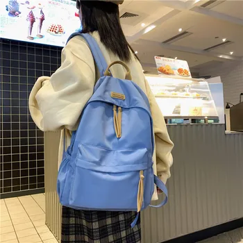Рюкзак для женщин, новый однотонный рюкзак для учащихся средних и старших классов, простой рюкзак большой вместимости