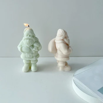 Силиконовая форма для свечей Рождественского Санты для форм для свечей ручной работы, силиконовые поделки