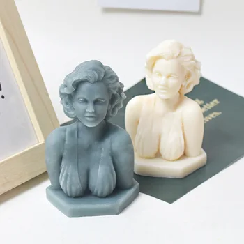Силиконовая форма для свечи Богини Мэрилин Монро, Красивая женщина, статуя Мэрилин Монро, смола, гипс, силиконовая форма