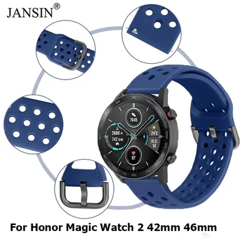 Силиконовый Ремешок Для Часов Honor Magic Watch 2 42 мм 46 мм Спортивный Ремешок Браслет-Напульсник Для Huawei Honor Magic Watch 2 Водонепроницаемый