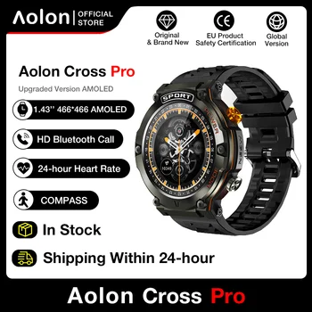 Смарт-часы Aolon Cross Pro Compass Amoled Bluetooth Call Smartwatch с 1,43-дюймовым экраном 466 * 466, батареей 420 мАч, динамическим пульсом