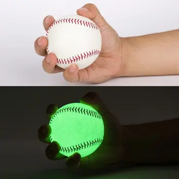 Специальный кожаный бейсбольный мяч с подсветкой официального размера 9 дюймов, светящийся бейсбольный мяч с серебристым светом, ночная тренировка