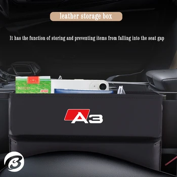 Сумка для хранения переднего сиденья автомобиля из искусственной кожи с боковым зазором для Audi A3 S3 8V, Органайзер для автоматического ящика для хранения, Многофункциональные аксессуары для интерьера
