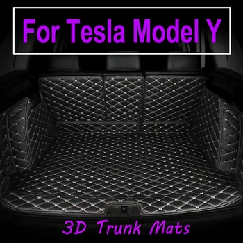 Хорошее качество! Специальные Коврики Для Багажника Автомобиля Tesla Model Y 2021 Водонепроницаемые Ковры Для Багажника Автомобильные Аксессуары Для Укладки Кожи